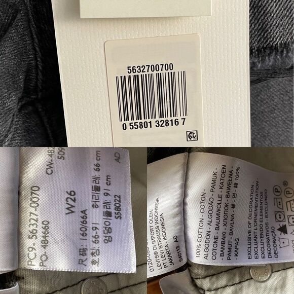 Levi’s 501 High Waisted Cut Off Denim Shorts Faded Black 26 - Picture 4 of 4